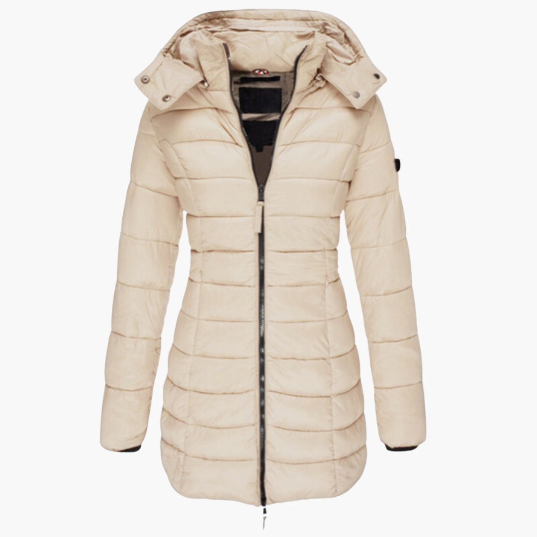 Veste d'hiver femme avec capuchon et manches longues