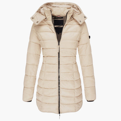 Veste d'hiver femme avec capuchon et manches longues