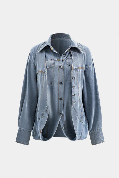Chemise Denim Décontractée Grande Taille - BerlinGlamour