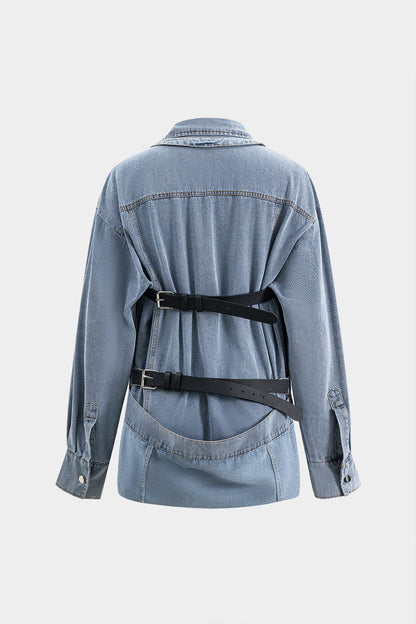 Chemise Denim Décontractée Grande Taille