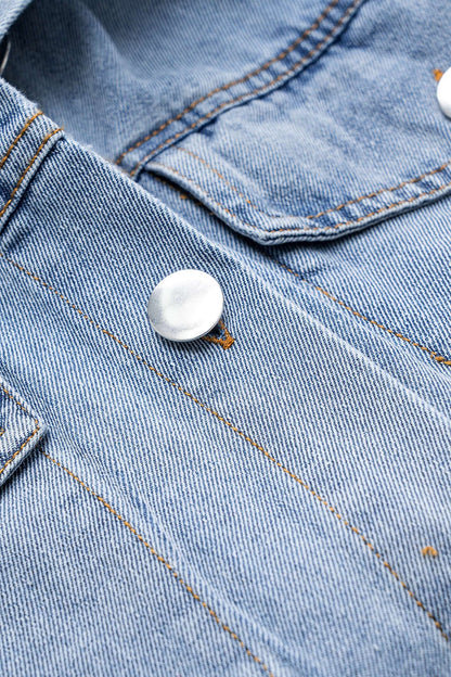 Chemise Denim Décontractée Grande Taille