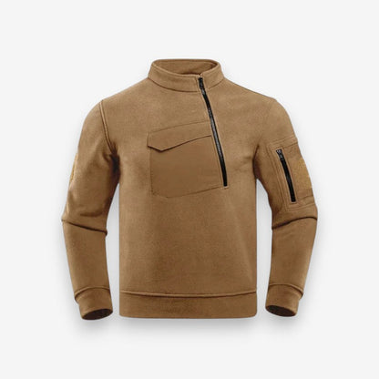 Pull Col Rond Manches Longues Poche Zippée