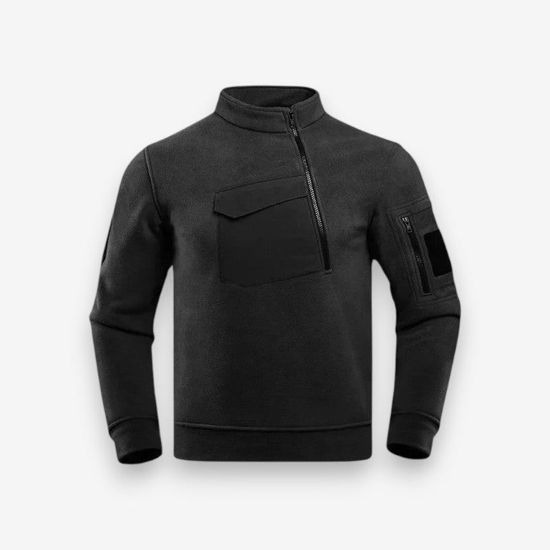 Pull Col Rond Manches Longues Poche Zippée