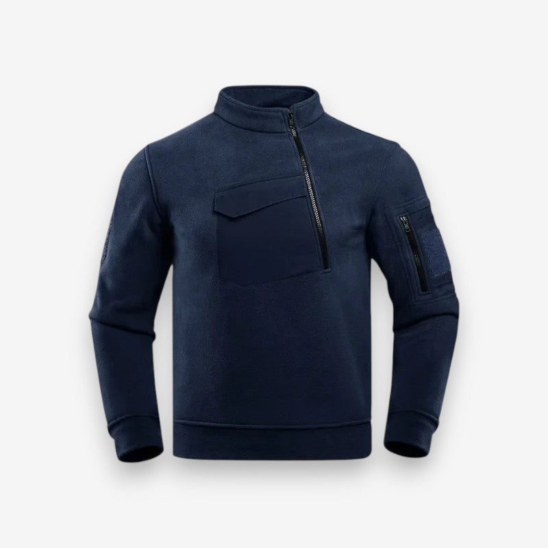 Pull Col Rond Manches Longues Poche Zippée