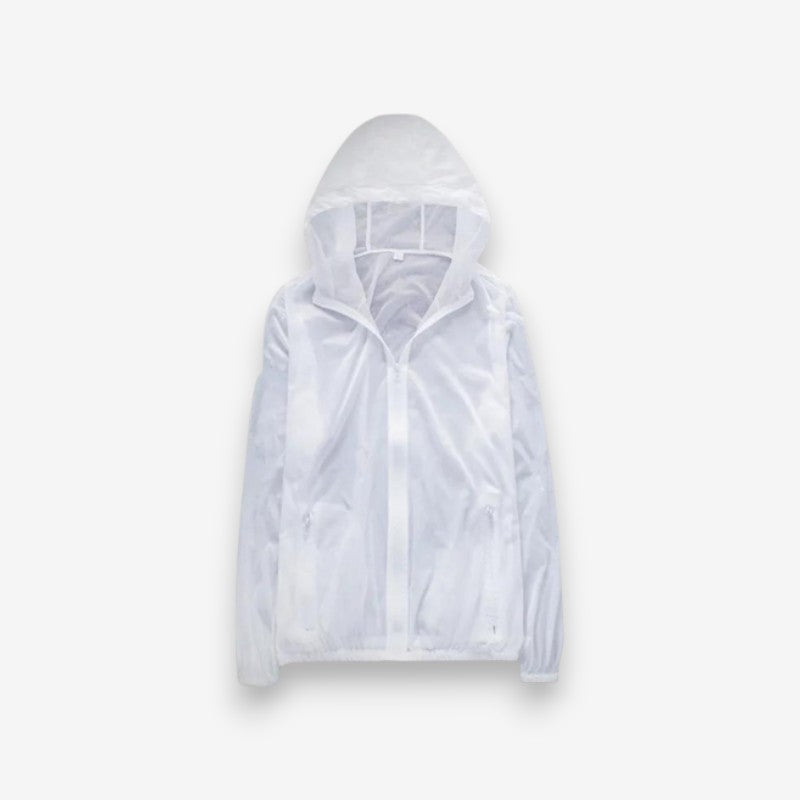 Veste Imperméable à Capuche avec Poches Zippées - PanierRoyale