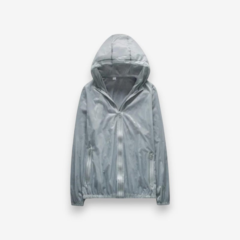 Veste Imperméable à Capuche avec Poches Zippées