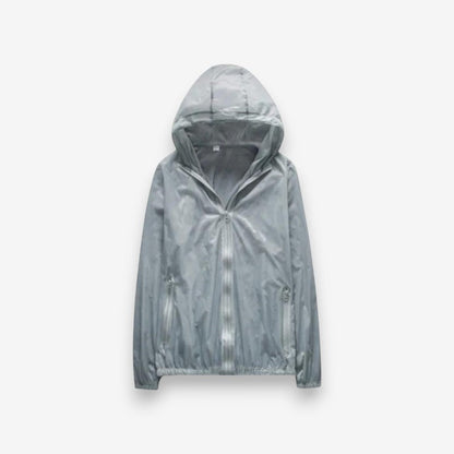 Veste Imperméable à Capuche avec Poches Zippées