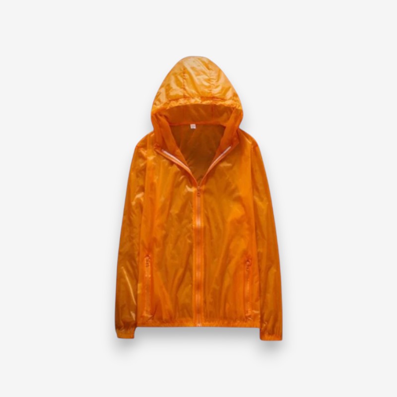 Veste Imperméable à Capuche avec Poches Zippées