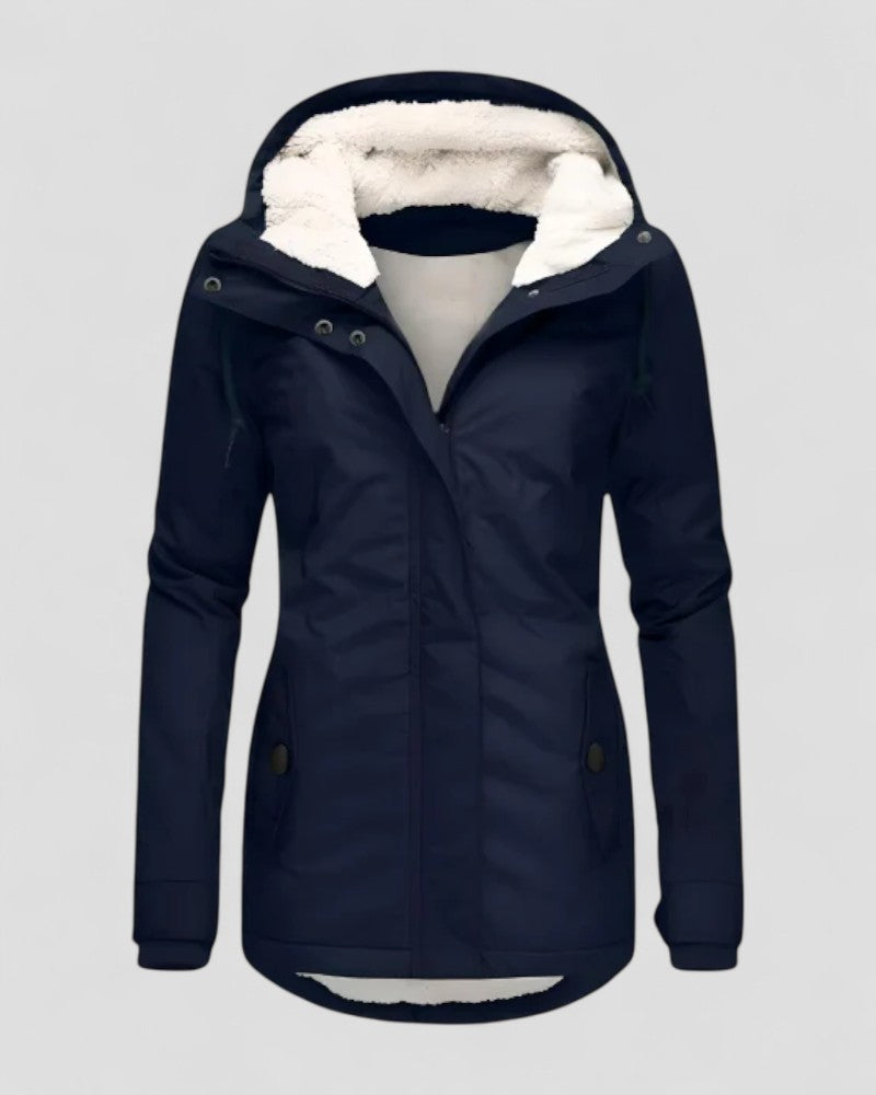 Veste d'hiver imperméable et isolée avec capuche pour femme 1