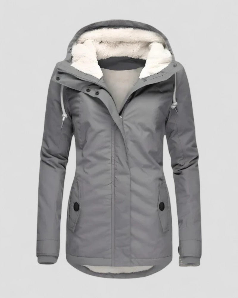 Veste d'hiver imperméable et isolée avec capuche pour femme 2