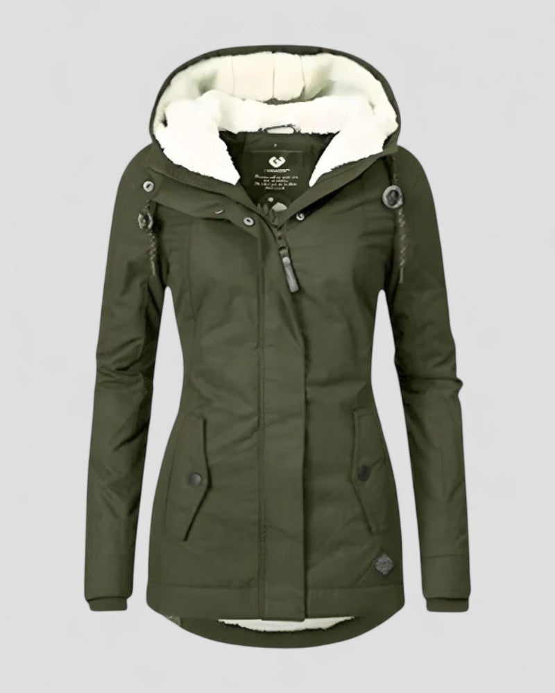 Veste d'hiver imperméable et isolée avec capuche pour femme 3