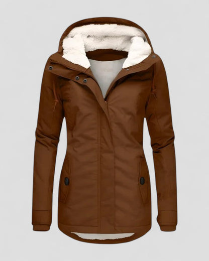 Veste d'hiver imperméable et isolée avec capuche pour femme 4
