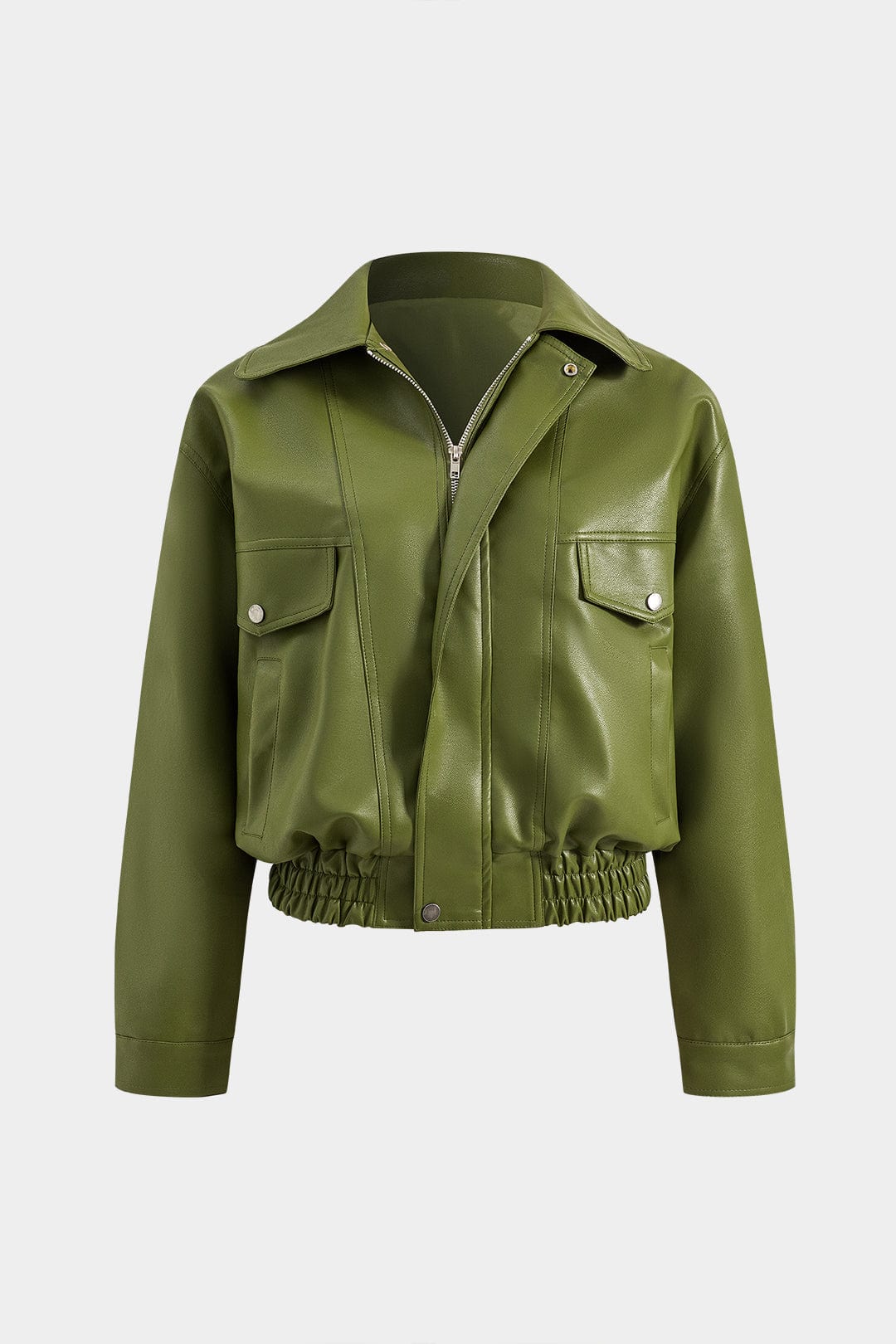 Veste en cuir synthétique verte - BerlinGlamour