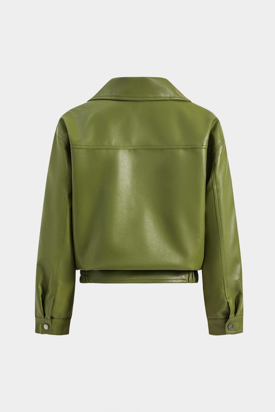 Veste en cuir synthétique verte