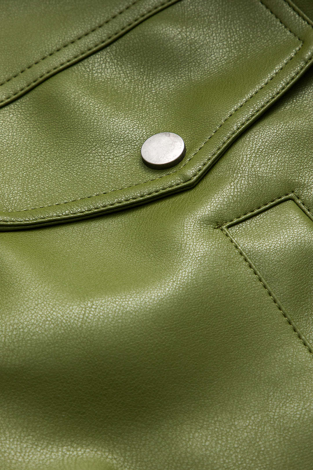 Veste en cuir synthétique verte