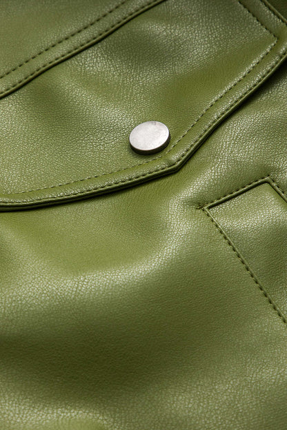 Veste en cuir synthétique verte