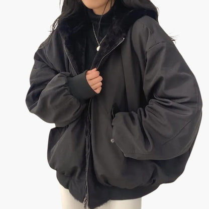 Doudoune femme hiver avec capuche et fermeture éclair