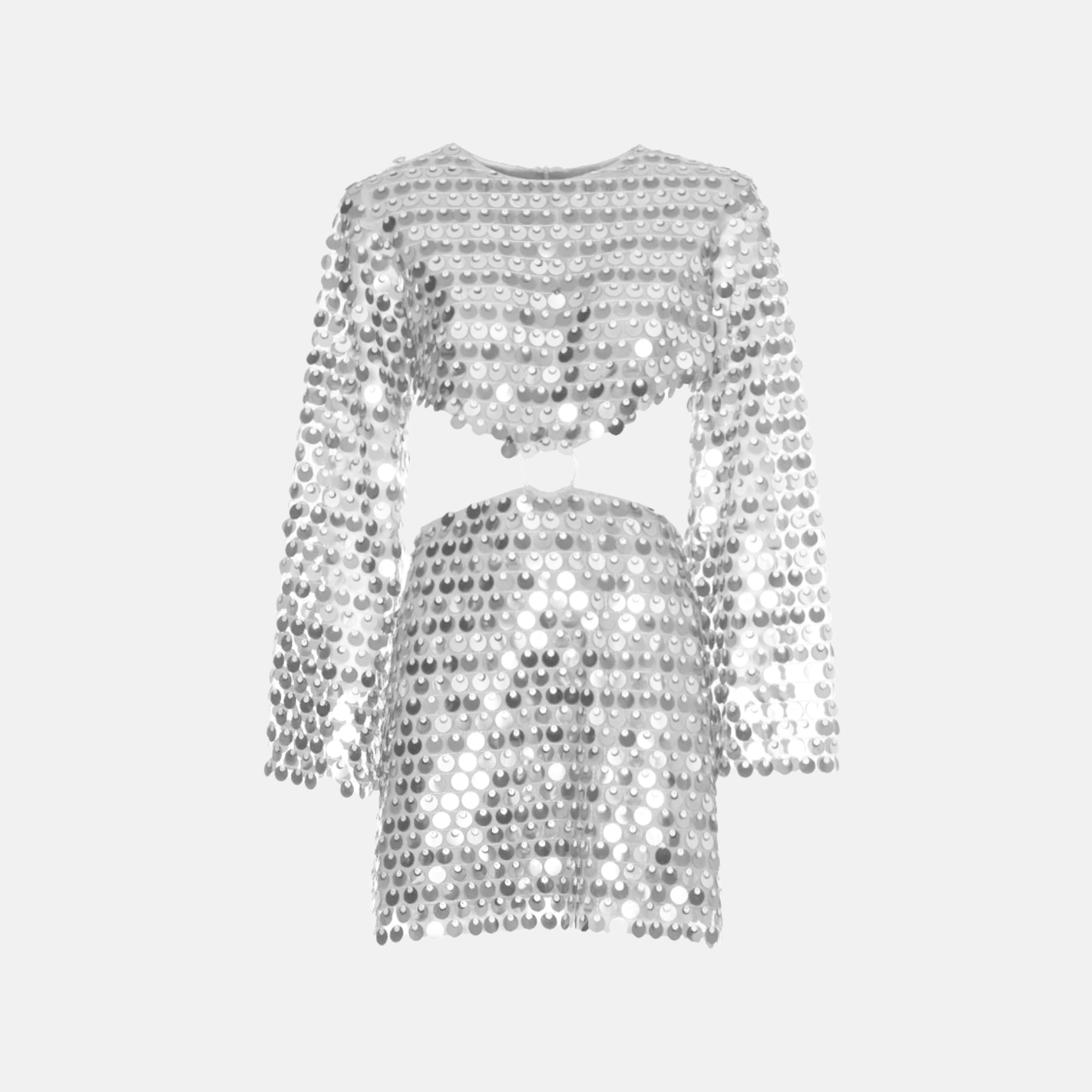 Robe Mini Pailletée Épaules Découvertes