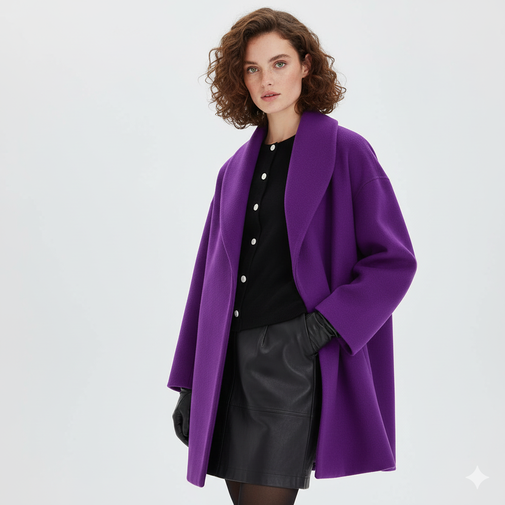 Manteau Grande Taille Féminin : Veste Longue Élégante avec Manches Droites