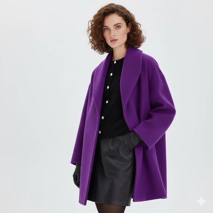 Manteau Grande Taille Féminin : Veste Longue Élégante avec Manches Droites