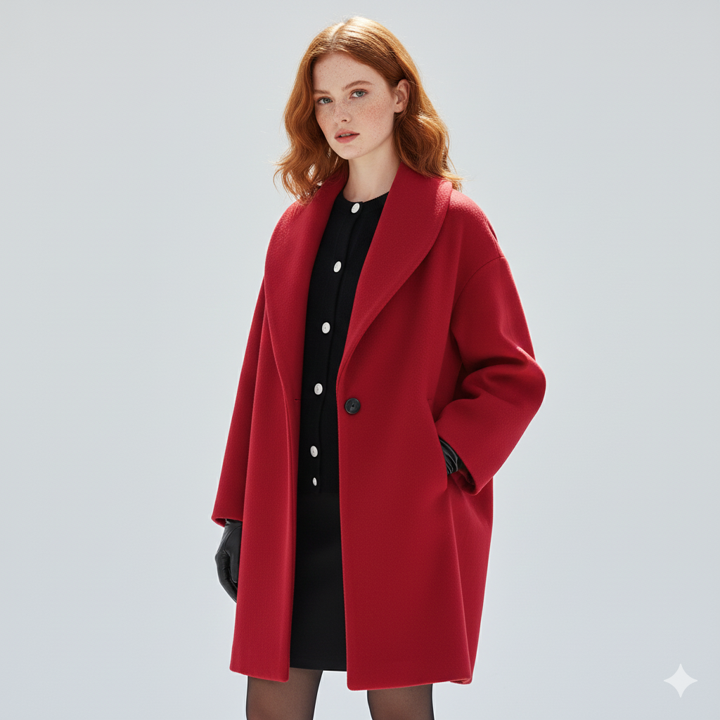 Manteau Grande Taille Féminin : Veste Longue Élégante avec Manches Droites