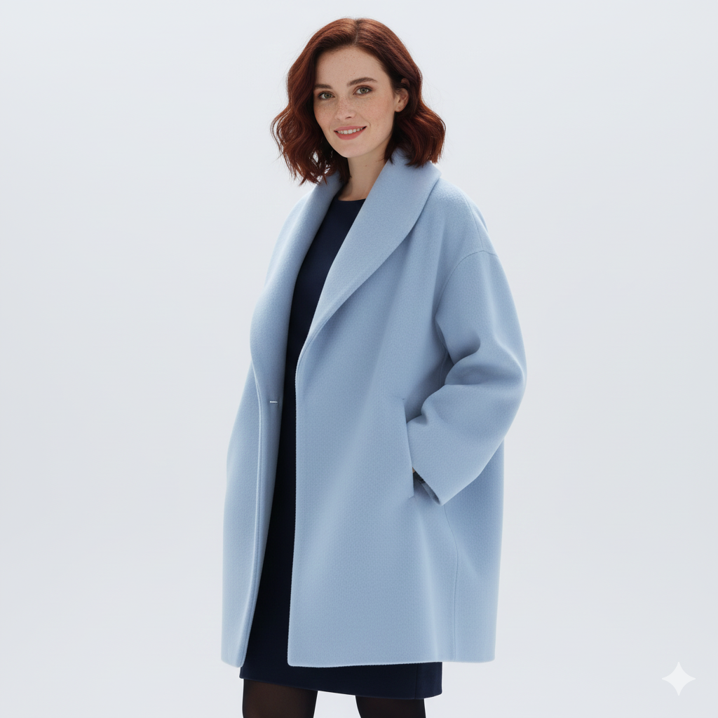 Manteau Grande Taille Féminin : Veste Longue Élégante avec Manches Droites