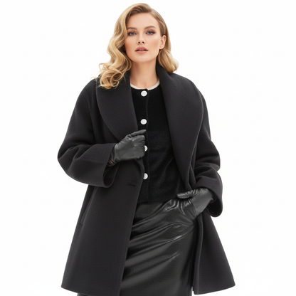 Manteau Grande Taille Féminin : Veste Longue Élégante avec Manches Droites