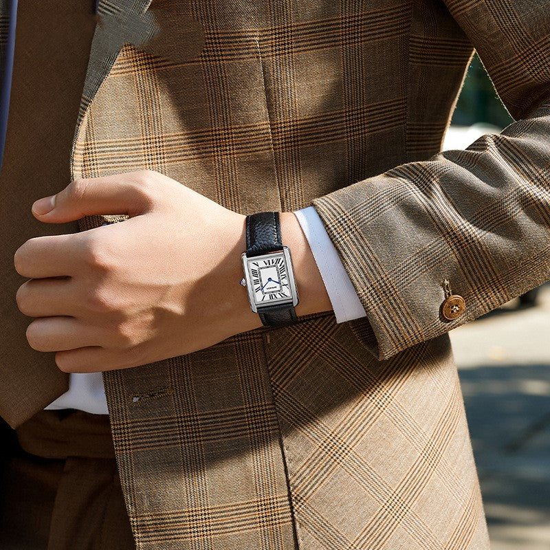 Montre Homme Rectangulaire Design Intemporel Classique