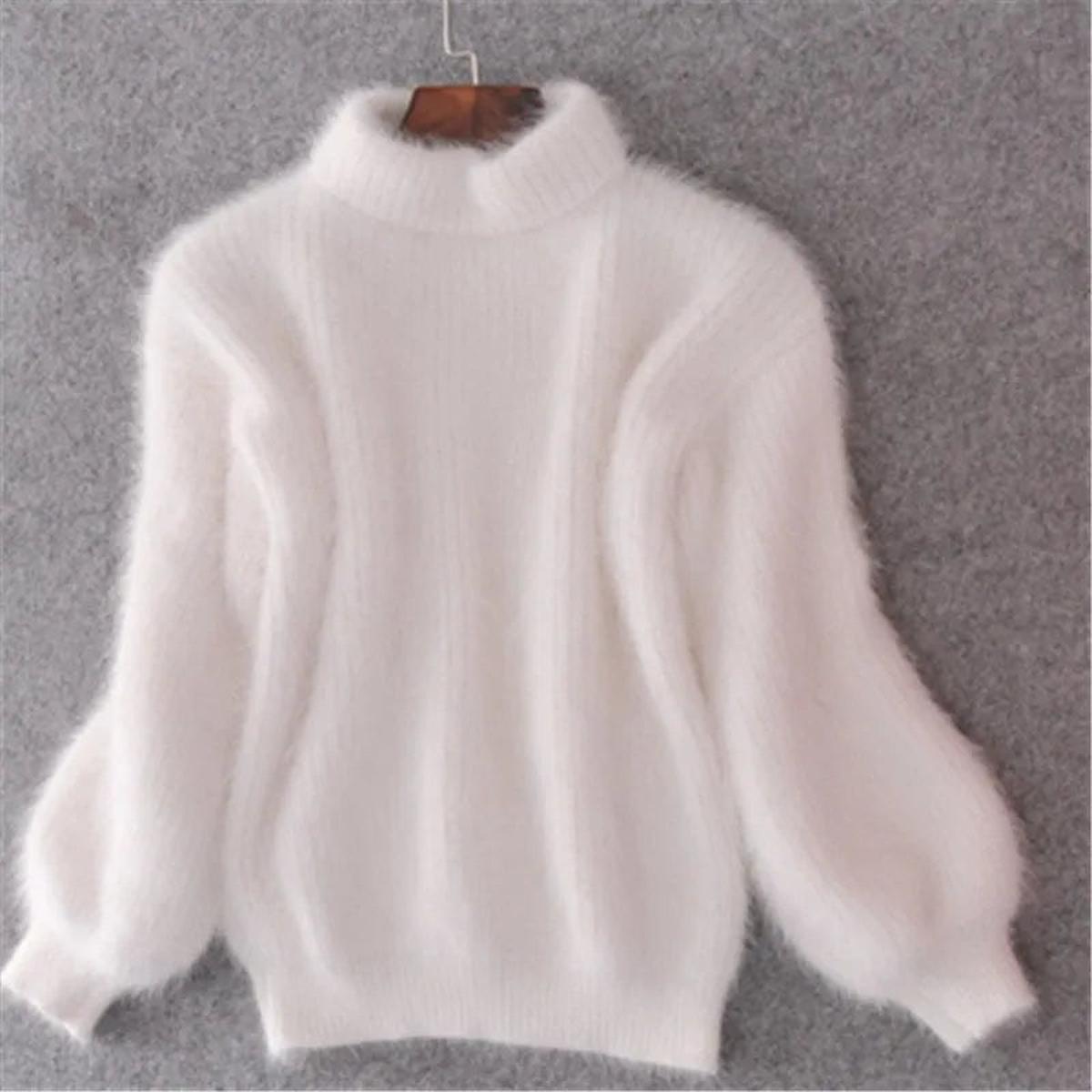 Pull Femme Col Montant Doux et Chaud Hiver