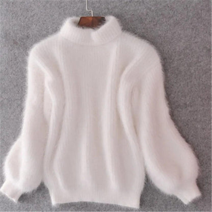 Pull Femme Col Montant Doux et Chaud Hiver