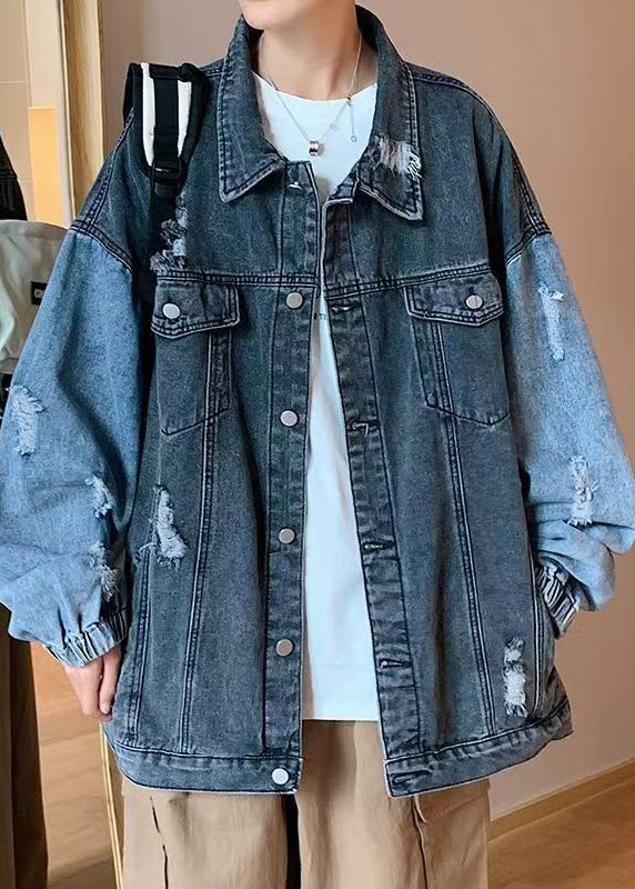 Manteaux denim délavé pour hommes, poches, style été - EasyApparels