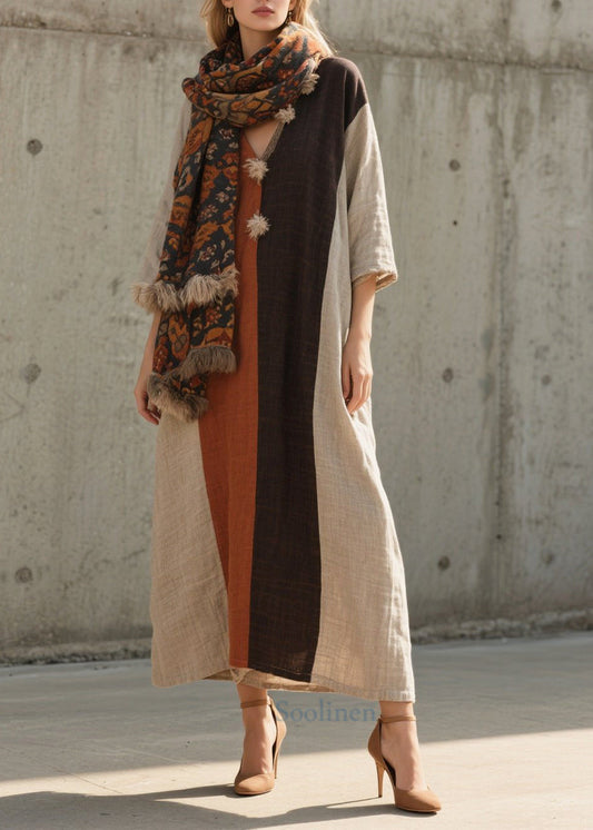 Robe décontractée en coton imprimé, ample et colorée, manches courtes - EasyApparels