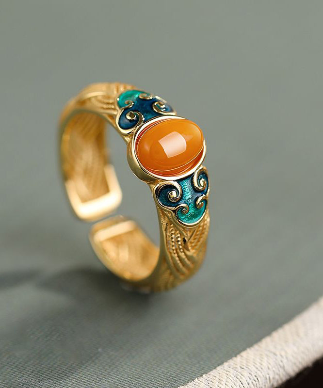 Ornate Golden Honeycomb Cloud Charm Bangle - EasyApparels