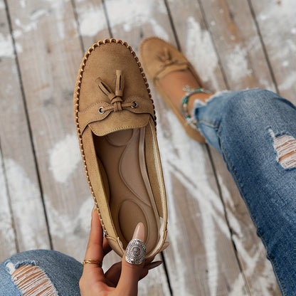 Vireline™ – Mocassin Femme Élégant et Confortable avec Noeud