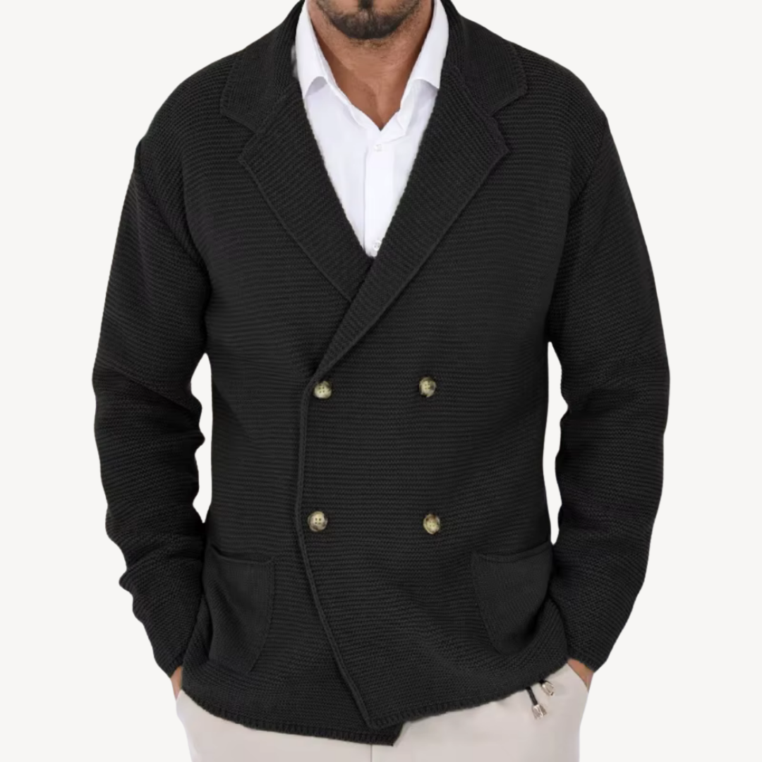 VogeLuxe | Blazer cardigan élégant en maille pour homme 1