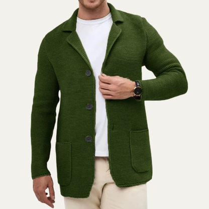 VogeLuxe | Blazer cardigan en maille texturée pour homme 2