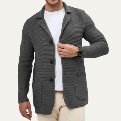 VogeLuxe | Blazer cardigan en maille texturée pour homme 3