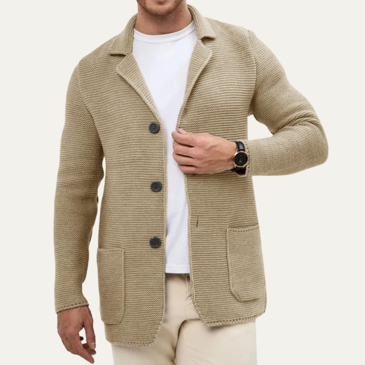 Blazer homme en maille épaisse et texture originale