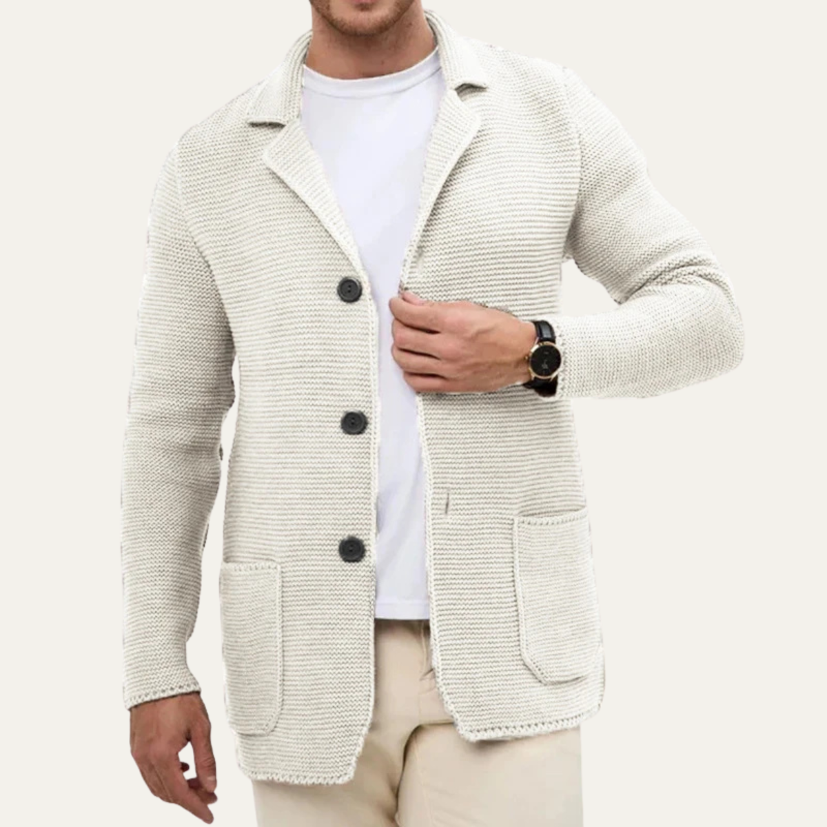 Blazer homme en maille épaisse et texture originale