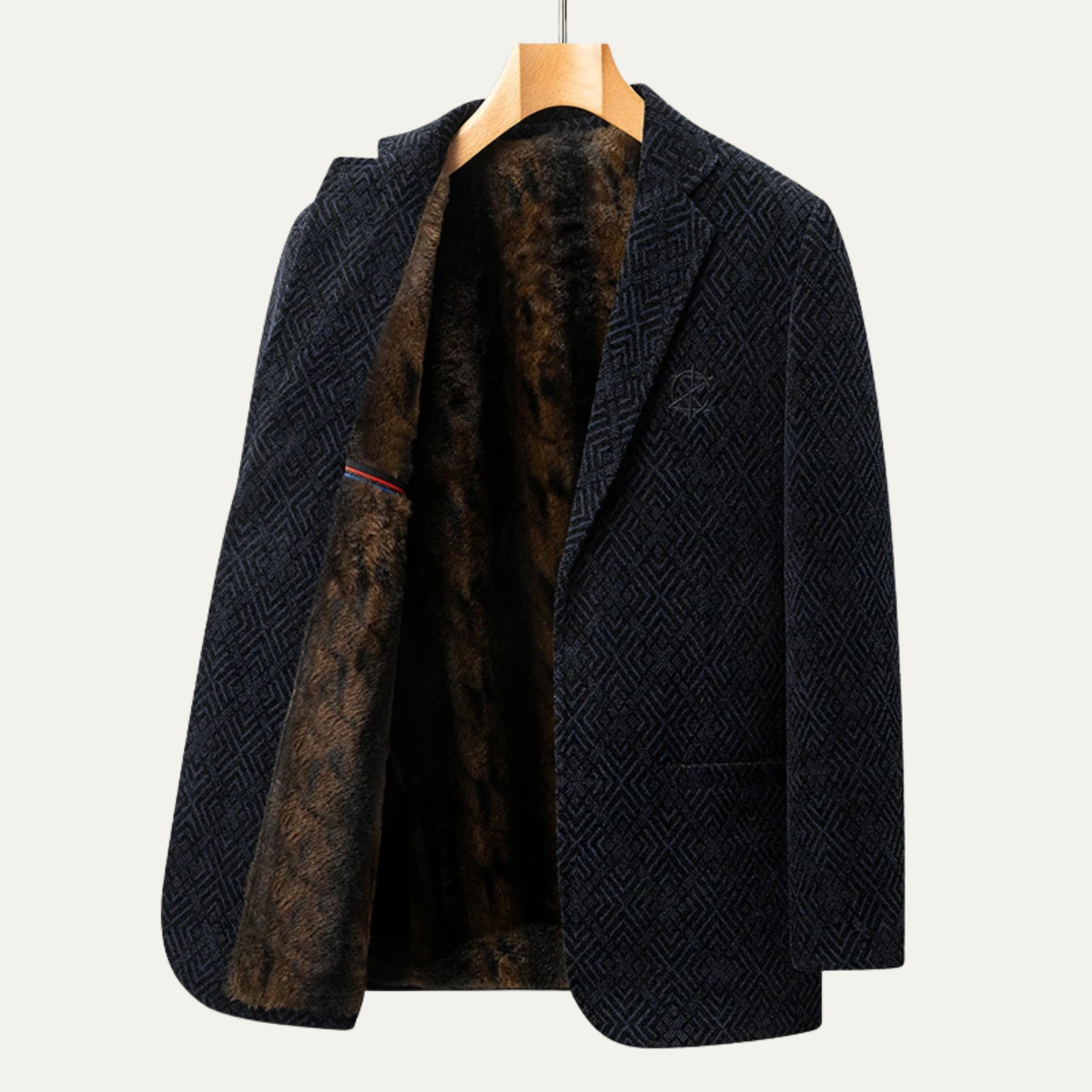 Blazer Homme Noir à Motif Diamant - PanierRoyale