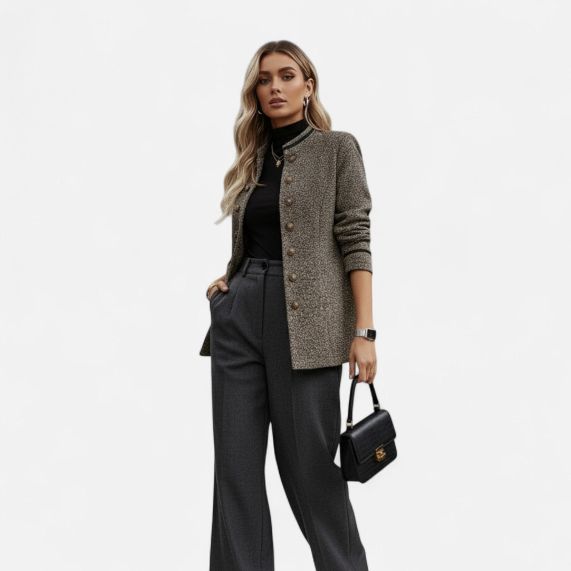 VogeLuxe | Blazer texturé à double boutonnage pour femme 1