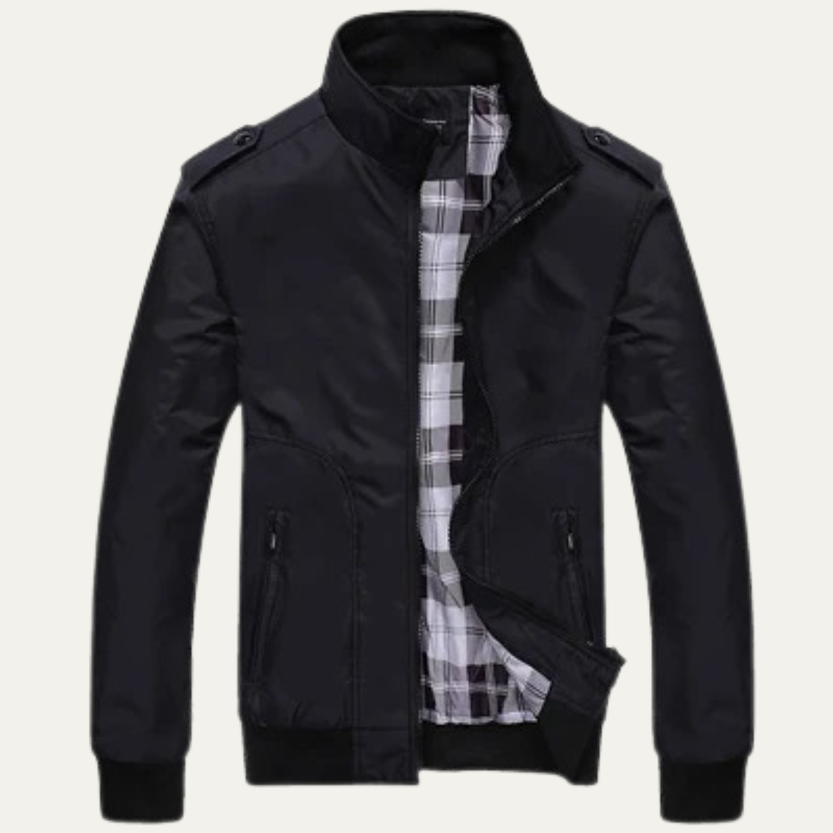 Blouson Aviateur Homme Col Montant Cuir Doublé - PanierRoyale