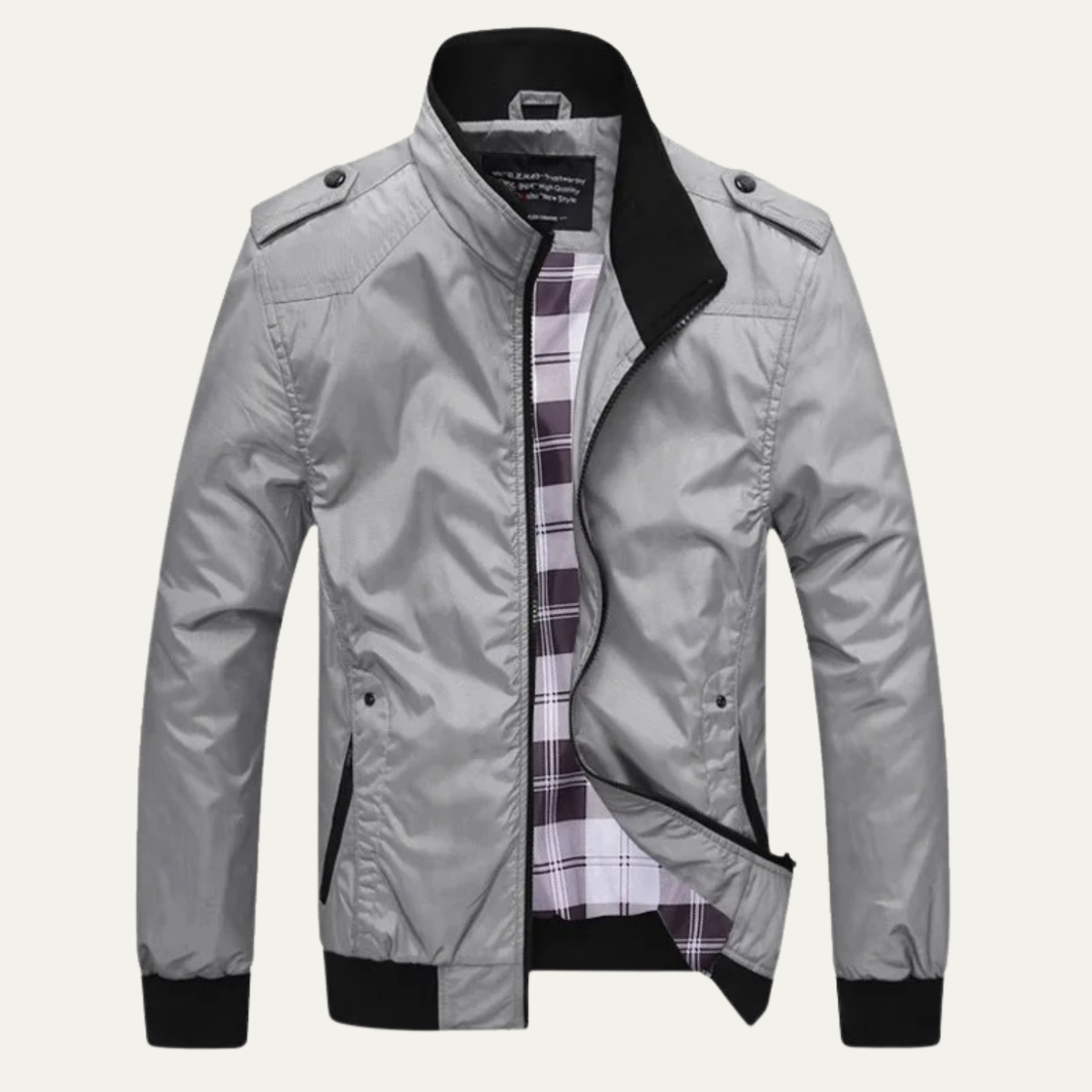 Blouson Aviateur Homme Col Montant Cuir Doublé