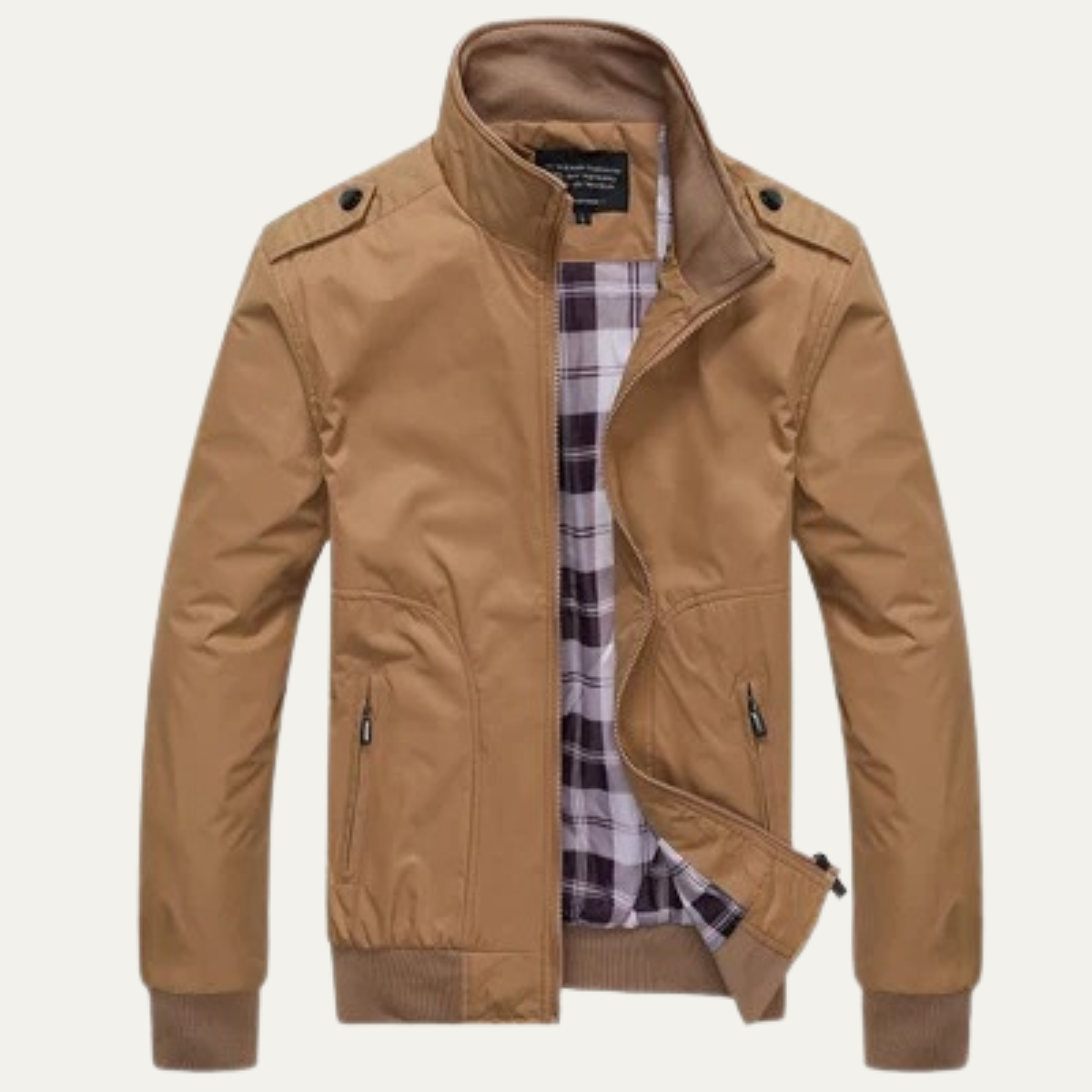Blouson Aviateur Homme Col Montant Cuir Doublé
