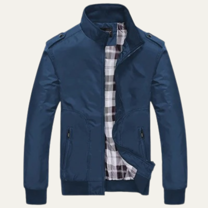 Blouson Aviateur Homme Col Montant Cuir Doublé