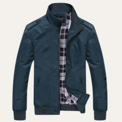 Blouson Aviateur Homme Col Montant Cuir Doublé