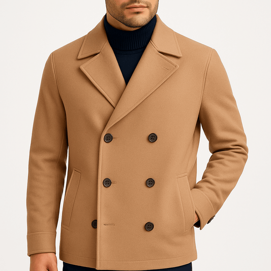 Caban Homme Laine Épure et Chaud - PanierRoyale