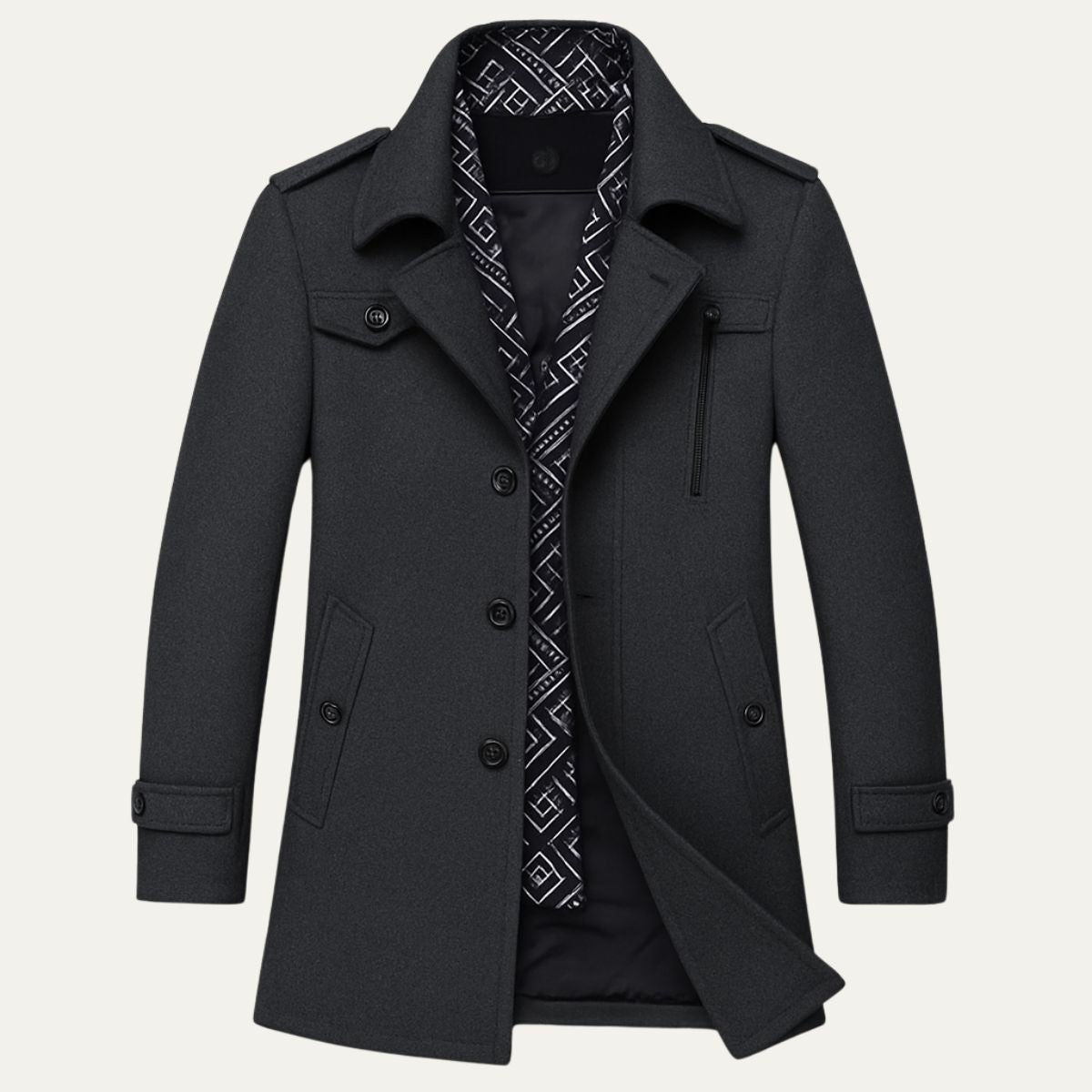 VogeLuxe | Caban court pour homme d'inspiration militaire 2