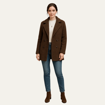 VogeLuxe | Caban texturé croisé pour femme 3