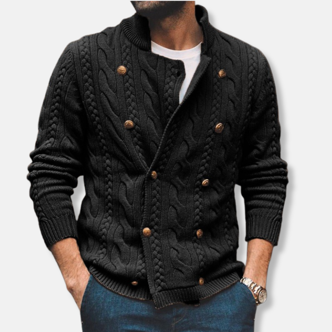 VogeLuxe | Cardigan croisé à col montant pour homme 0